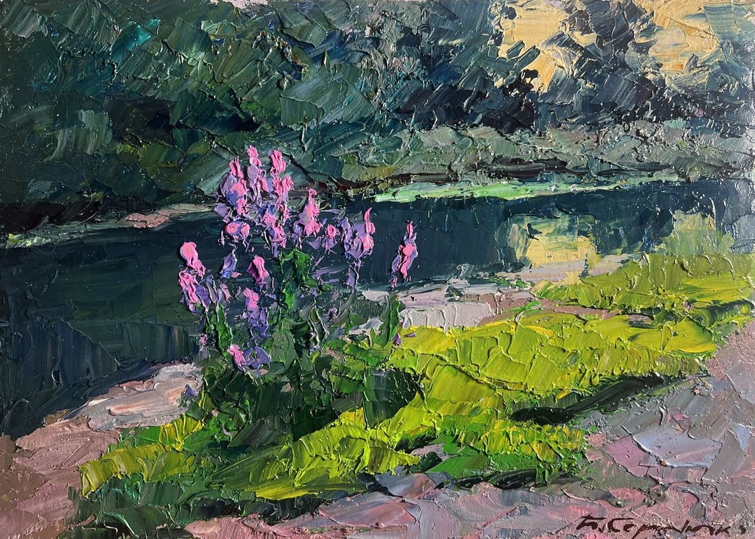 Oil painting Near the summer river Boris Serdyuk - 3