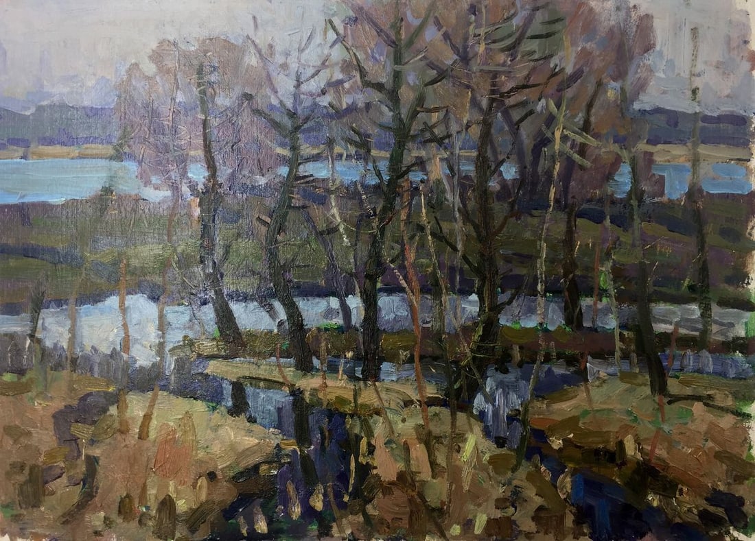 Oil painting Lowlands Georgy Sergeevich Kolosovsky: Title: Oil painting Lowlands Georgy Sergeevich Kolosovsky Description: GS 198 *** ABOUT THIS PAINTING *** * TITLE: "Lowlands" * ARTISTS: Georgy Sergeevich Kolosovsky * SIZE: 40x55 cm/'15.74x21.65
