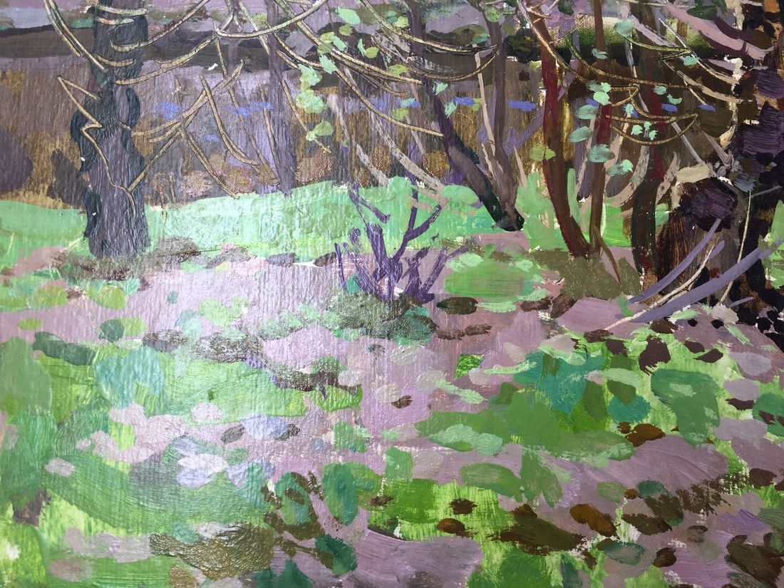 Oil painting Forest swamp original picture painter - 2