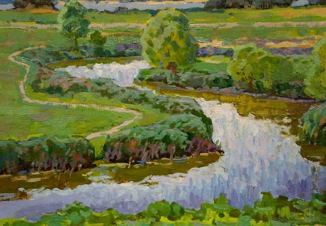 Oil painting In the Dnieper floodplain Ruban Grigory Savelievich - 6