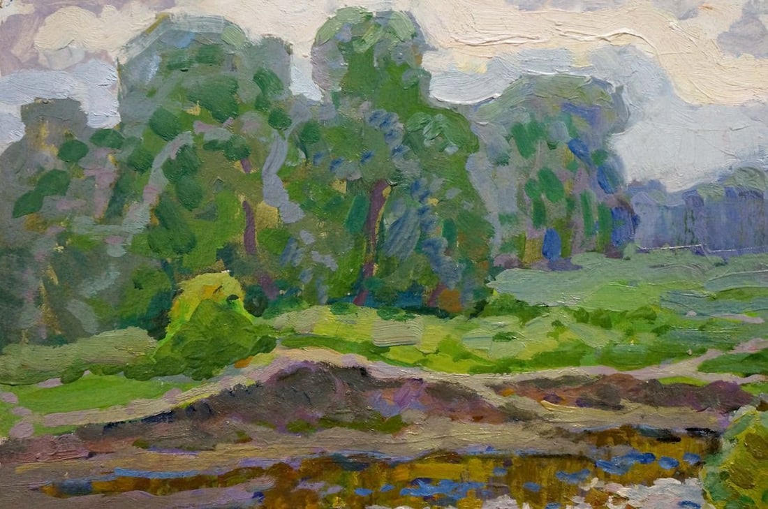 Oil painting In the summer by the river Ruban Grigory Savelievich - 3