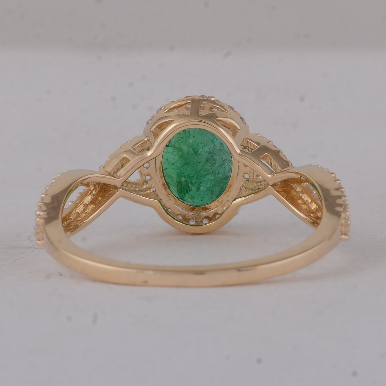 1.44 Ct Oval Emerald 9K Gold Ring - 4