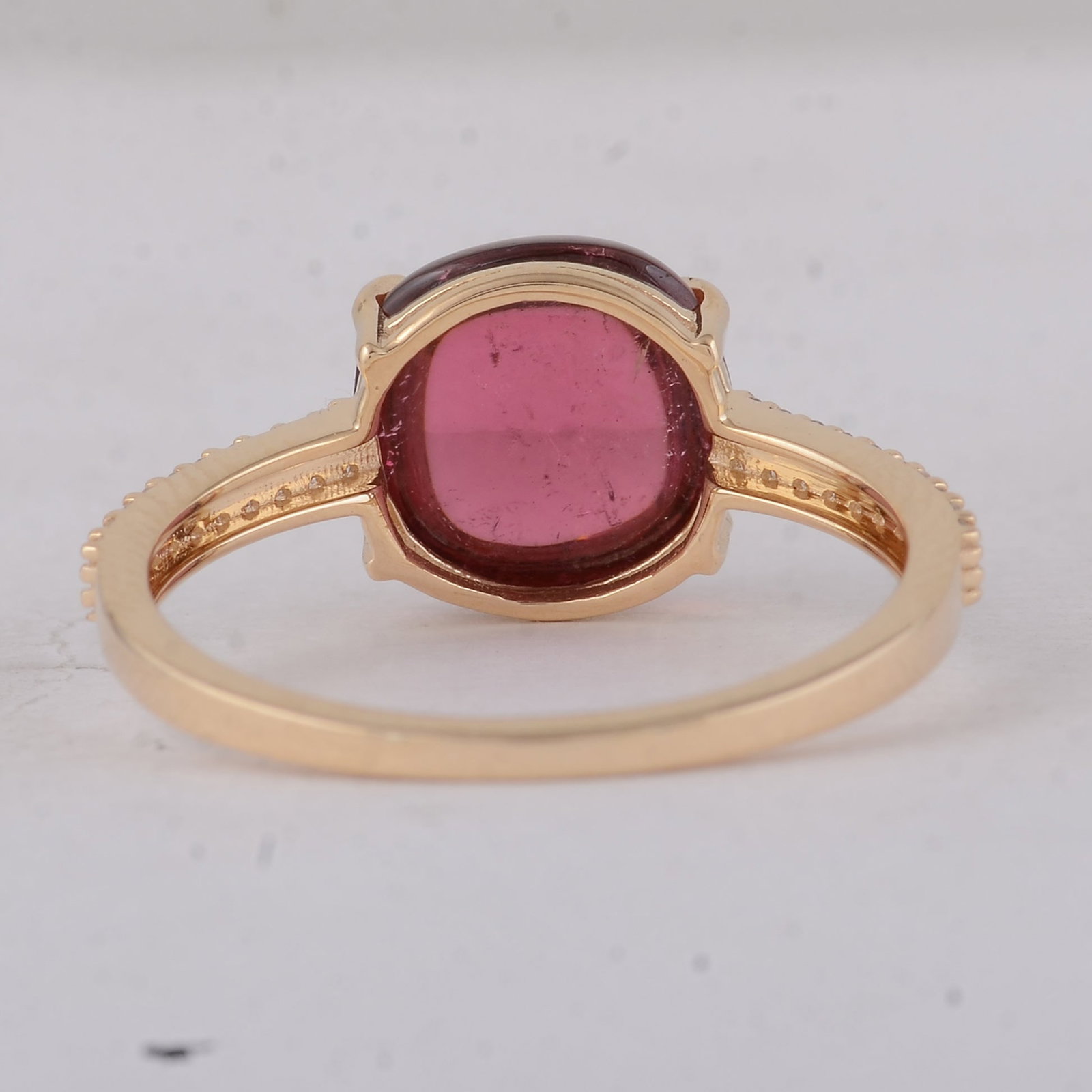 3.47 Ct Cushion Tourmaline 9K Gold Ring - 4