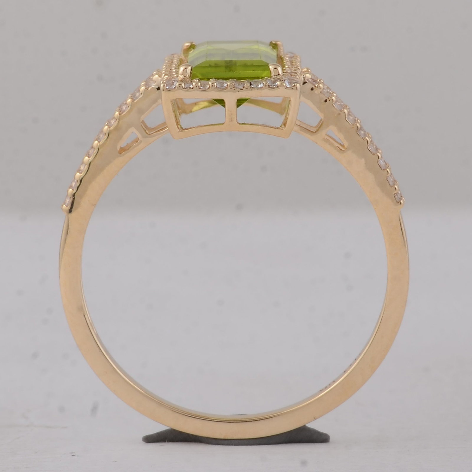 1.81 Ct Baguette Peridot 9K Gold Ring - 4
