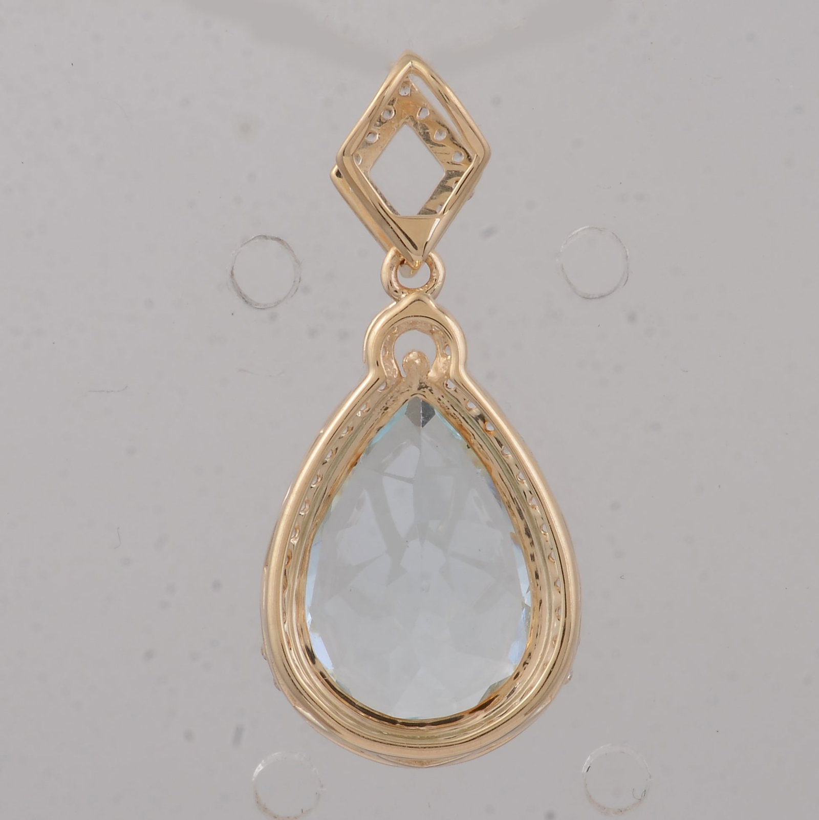 3.64 Ct Pear Aquamarine 9K Gold Pendant - 4