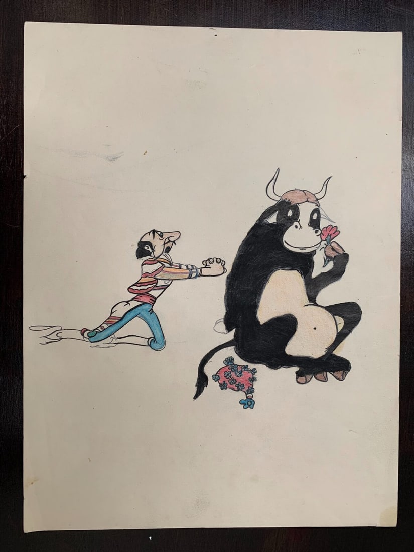 Disney Bundle (pinocchio, Donald, Bullfighter & Sir. Giles) (1950's) 9x12 Animation Artwork - 4