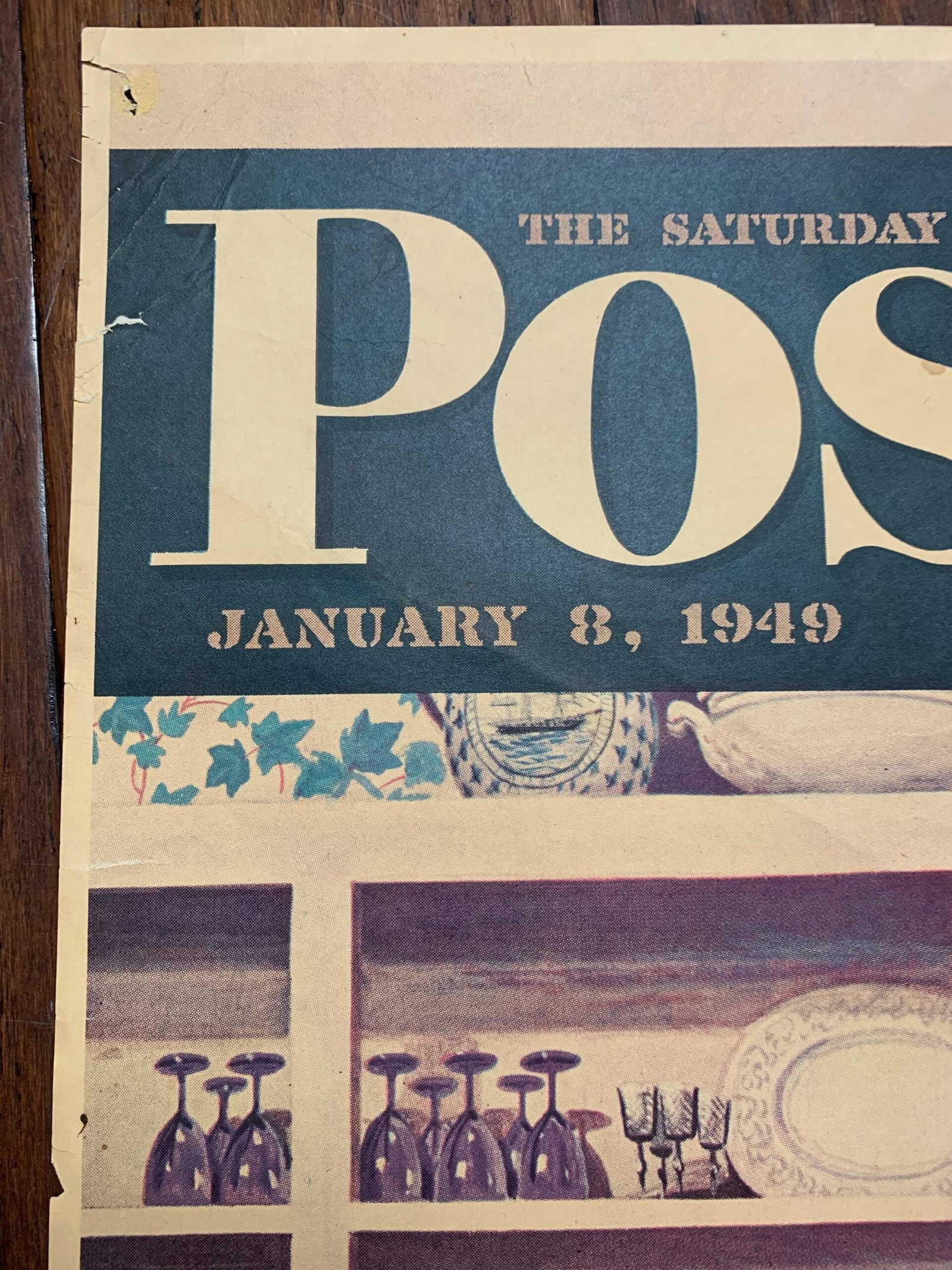 22x28 1949 Newstand Poster Saturday Evening Post - Art By Stevan Dohanos after Dinner Dishes - 2