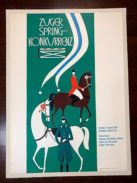 Zuger Spring Horse Show (1958) 27.75 x 38.5 German Advertising Poster LB - 2