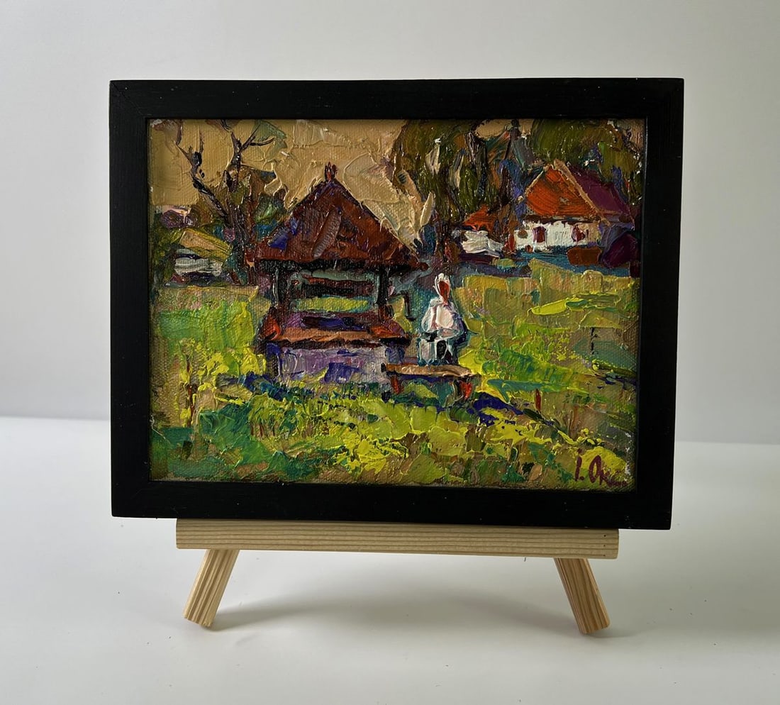 Oil painting Village everyday life Oksana Ivanyuk: Title: Oil painting Village everyday life Oksana Ivanyuk Description: NoAAA5638The Oil painting Canvas titled "Village everyday life" offers an intimate glimpse into the rhythm of a traditional countr