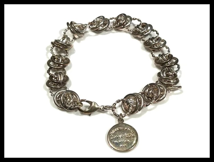 Sterling Silver Circle Charm Bracelet - 3