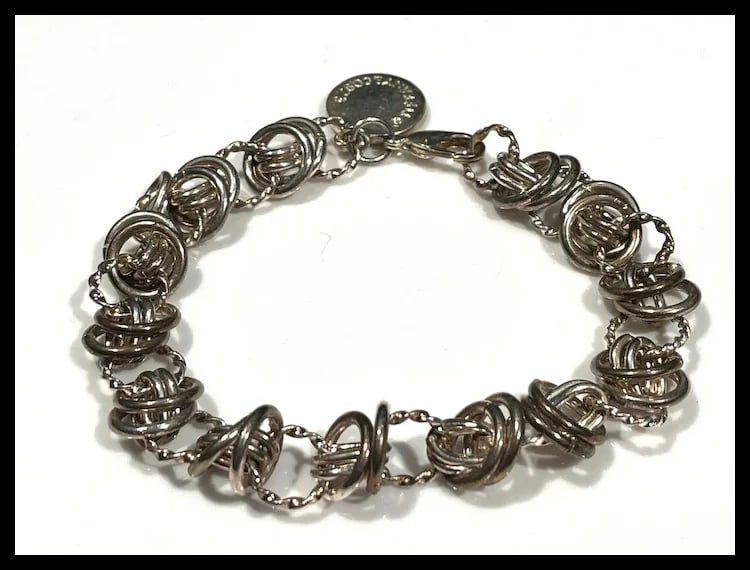Sterling Silver Circle Charm Bracelet - 4