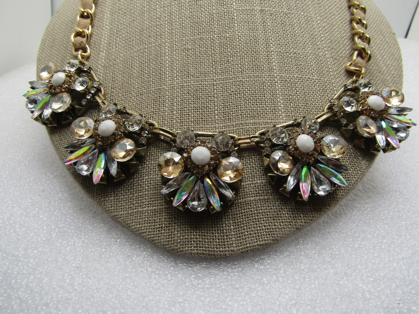Vintage Mixed Rhinestone Drop Necklace, 1980s, 21" - 2