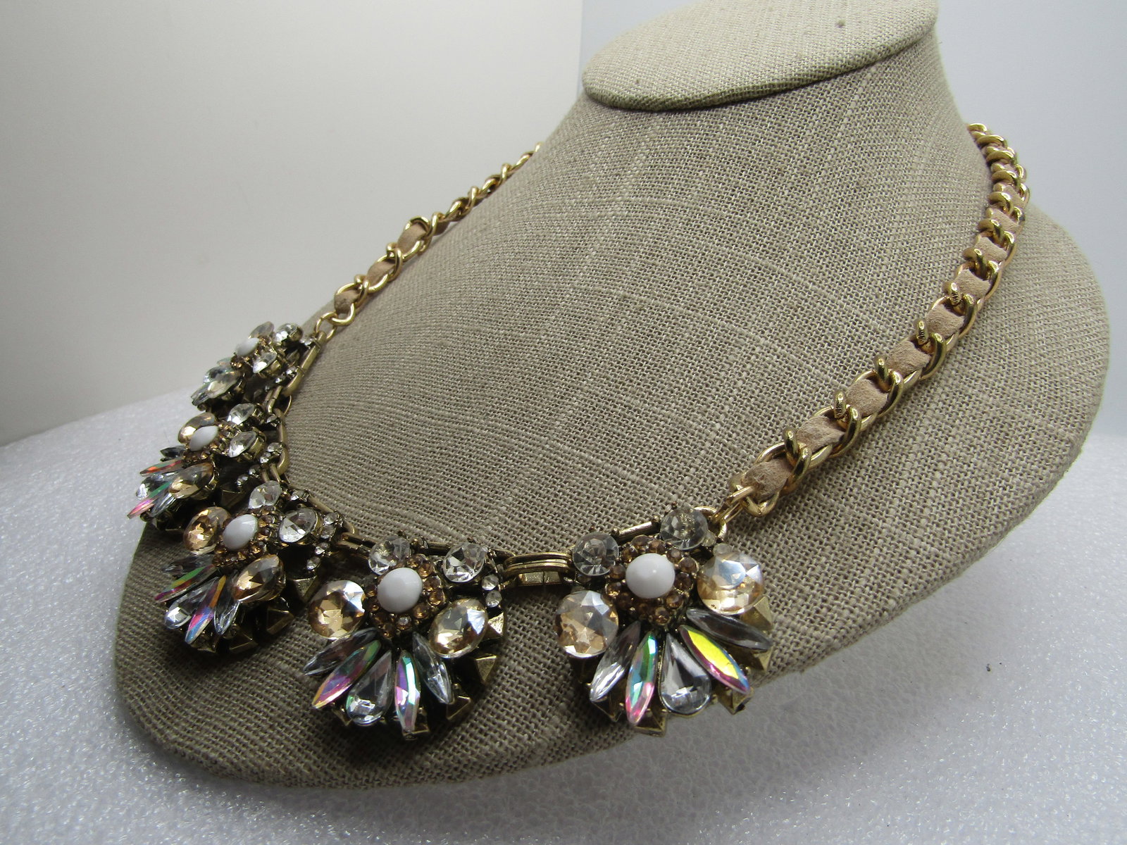 Vintage Mixed Rhinestone Drop Necklace, 1980s, 21" - 3