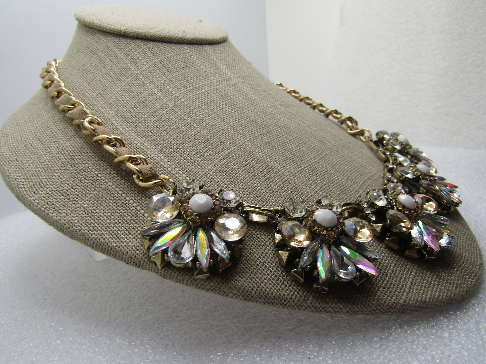 Vintage Mixed Rhinestone Drop Necklace, 1980s, 21" - 4