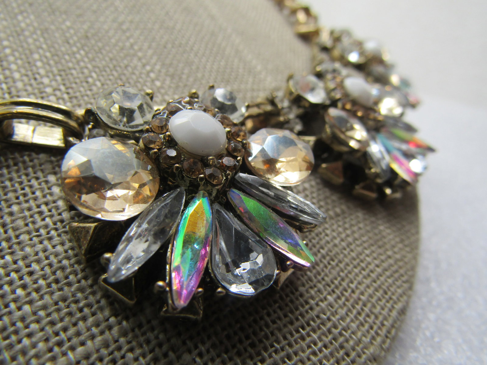 Vintage Mixed Rhinestone Drop Necklace, 1980s, 21" - 5