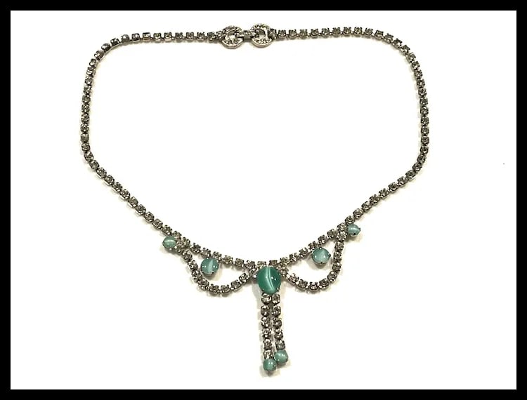 Vintage Rhinestone Statement Necklace - 2