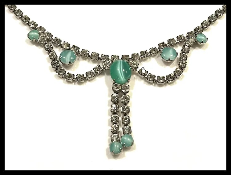 Vintage Rhinestone Statement Necklace - 3