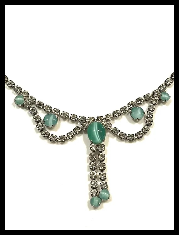 Vintage Rhinestone Statement Necklace - 4