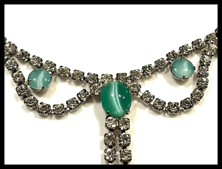 Vintage Rhinestone Statement Necklace - 5