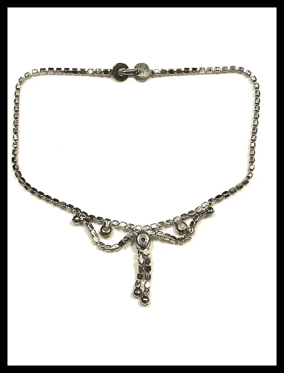 Vintage Rhinestone Statement Necklace - 7