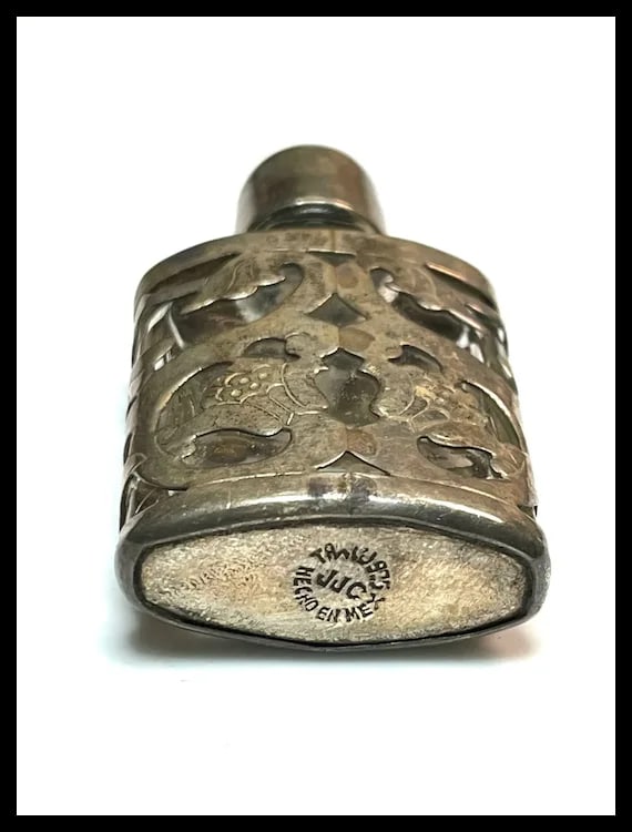 Vintage JJC Mexico Sterling Silver and Glass Perfume Bottle - 6