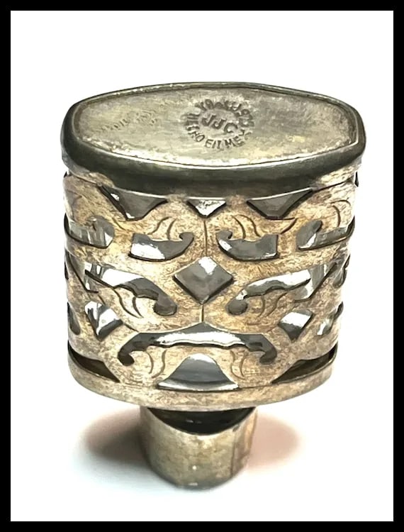 Vintage JJC Mexico Sterling Silver and Glass Perfume Bottle - 7