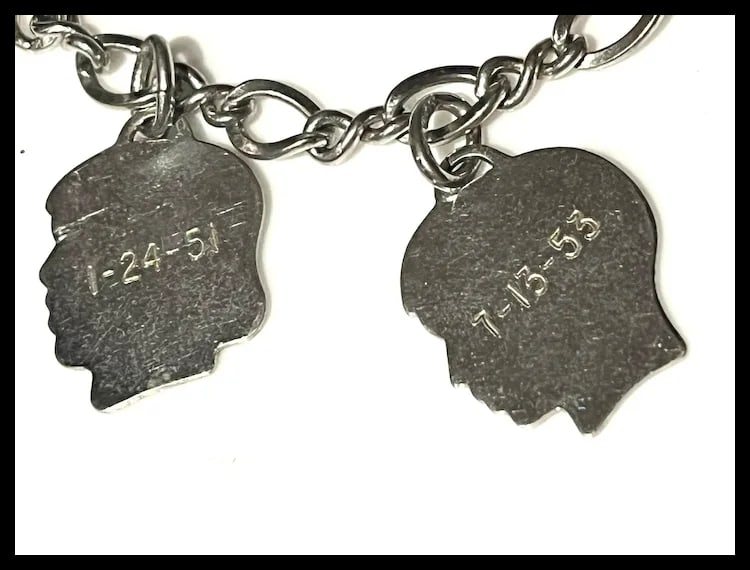 Vintage Mother's Charm Bracelet with Children Boy and Girl Charms - 6