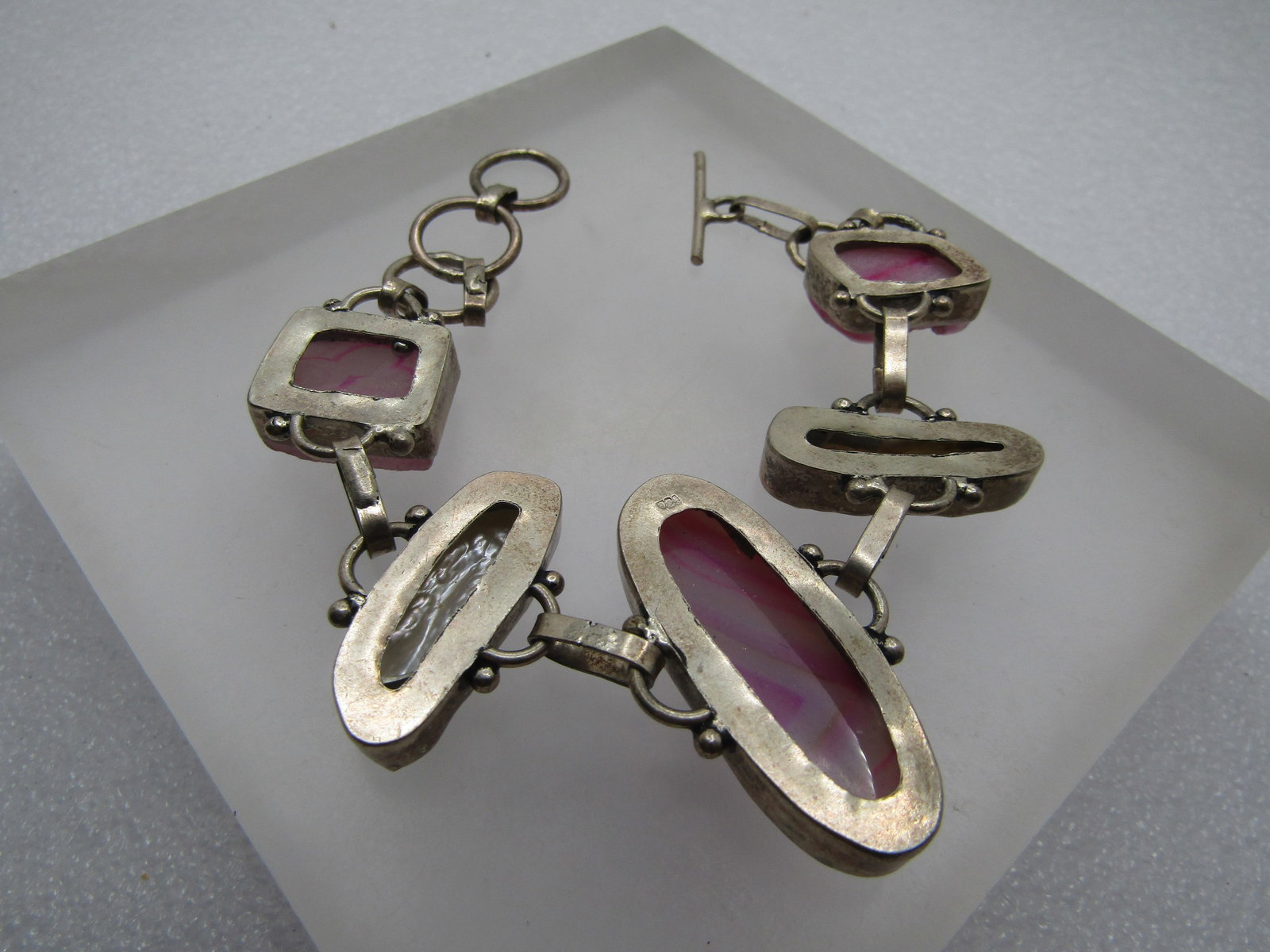 Vintage Pink Quartz and Pearl Bracelet, 7.75", Toggle Clasp. 1990's - 6