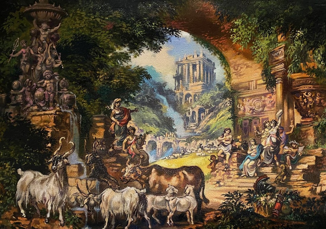 Oil painting Antique motive Alexander Arkadievich Litvinov: Title: Oil painting Antique motive Alexander Arkadievich Litvinov Description: NoLitv 164 *** ABOUT THIS PAINTING *** * TITLE: "Antique motive" * ARTISTS: Alexander Arkadievich Litvinov * SIZE: 63x43 