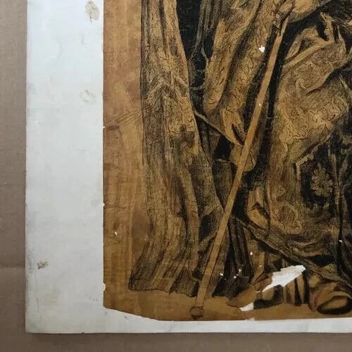 Vintage Drawing Ink 17th century Saint Boniface Cornelis Bloemaert, Religious - 5