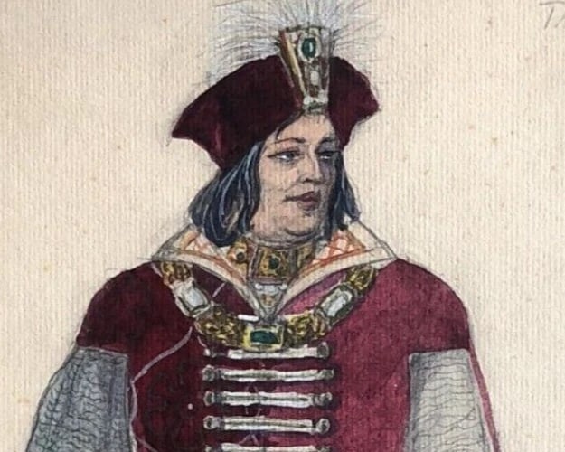 Kugel Benda French Pencil Drawing Georges - Theater Project Costume King - 3