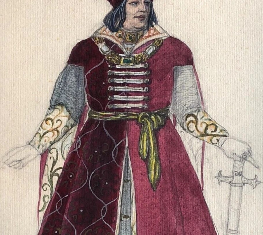 Kugel Benda French Pencil Drawing Georges - Theater Project Costume King - 4