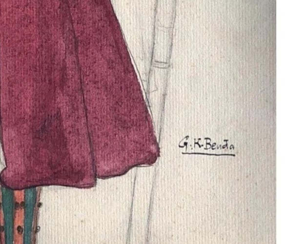 Kugel Benda French Pencil Drawing Georges - Theater Project Costume King - 7