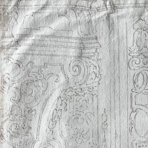 18th Century French Pencil Drawing Architecture Decoration Ornamentation - 3