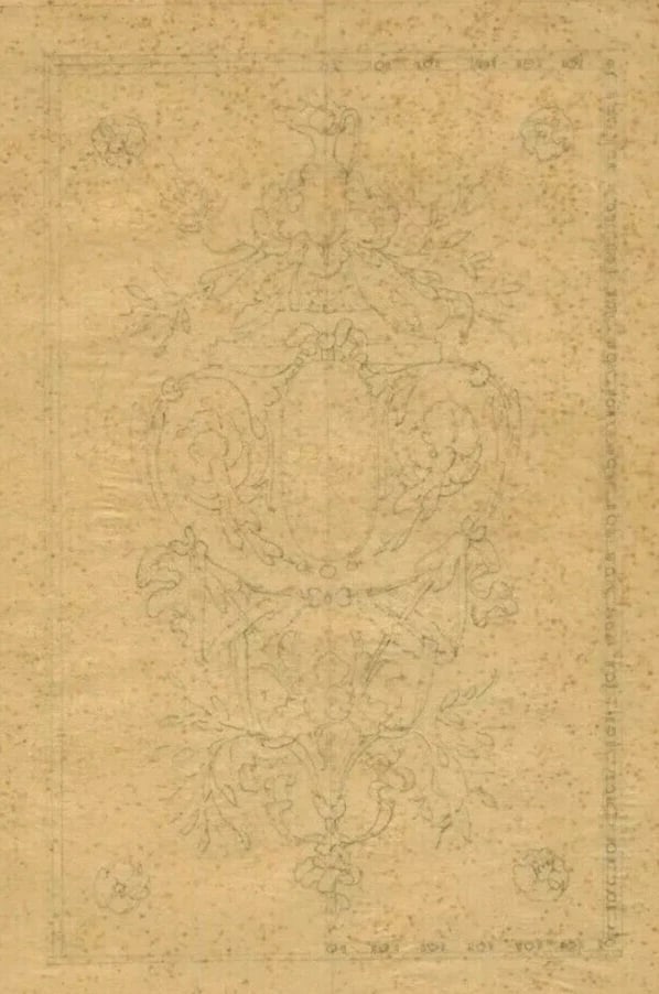 Architecture, Flowers, Decoration Drawing Vintage Pencil Original Art Nouveau - 2