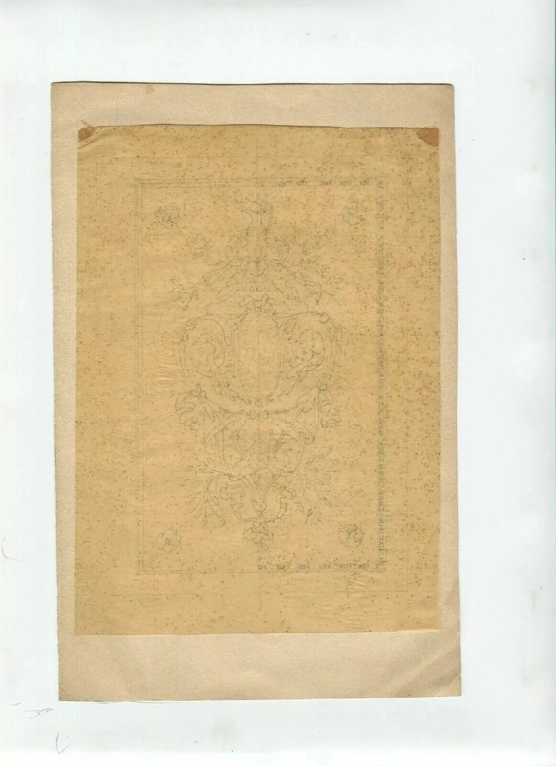 Architecture, Flowers, Decoration Drawing Vintage Pencil Original Art Nouveau - 3