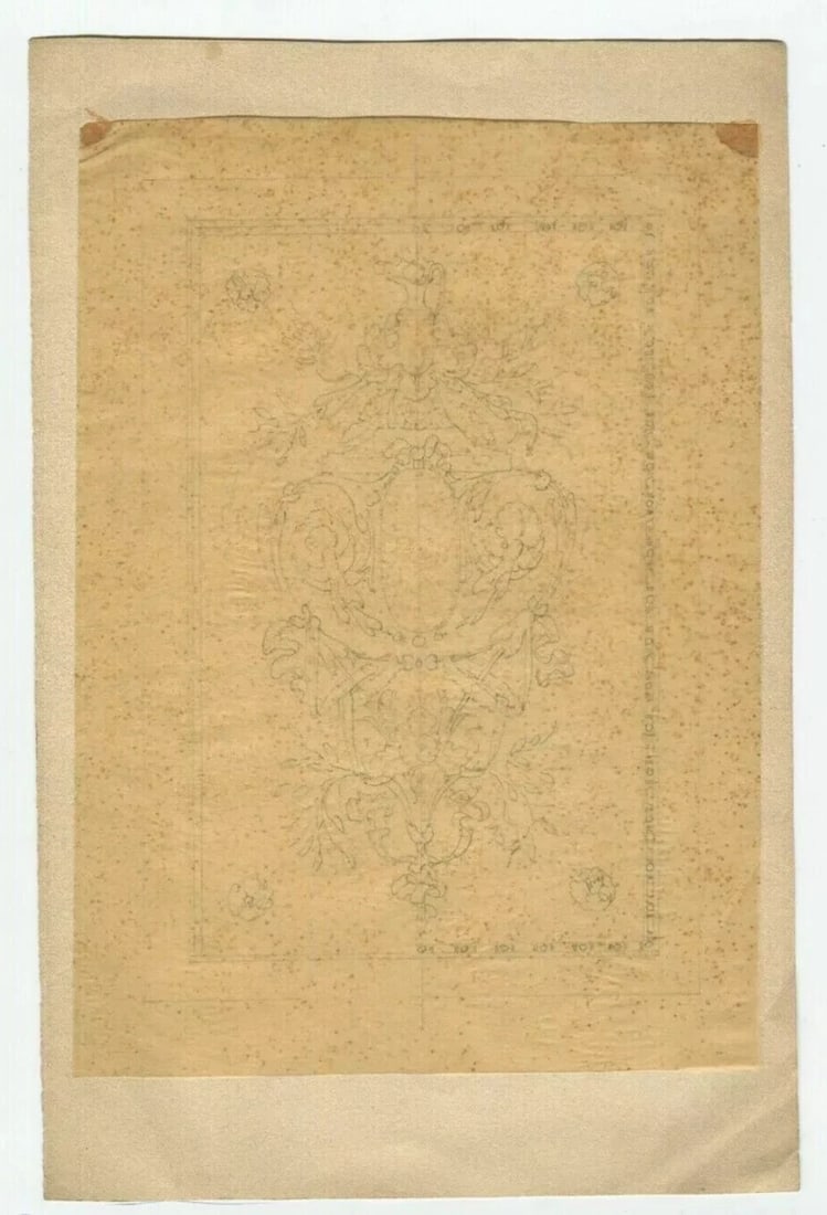 Architecture, Flowers, Decoration Drawing Vintage Pencil Original Art Nouveau - 5