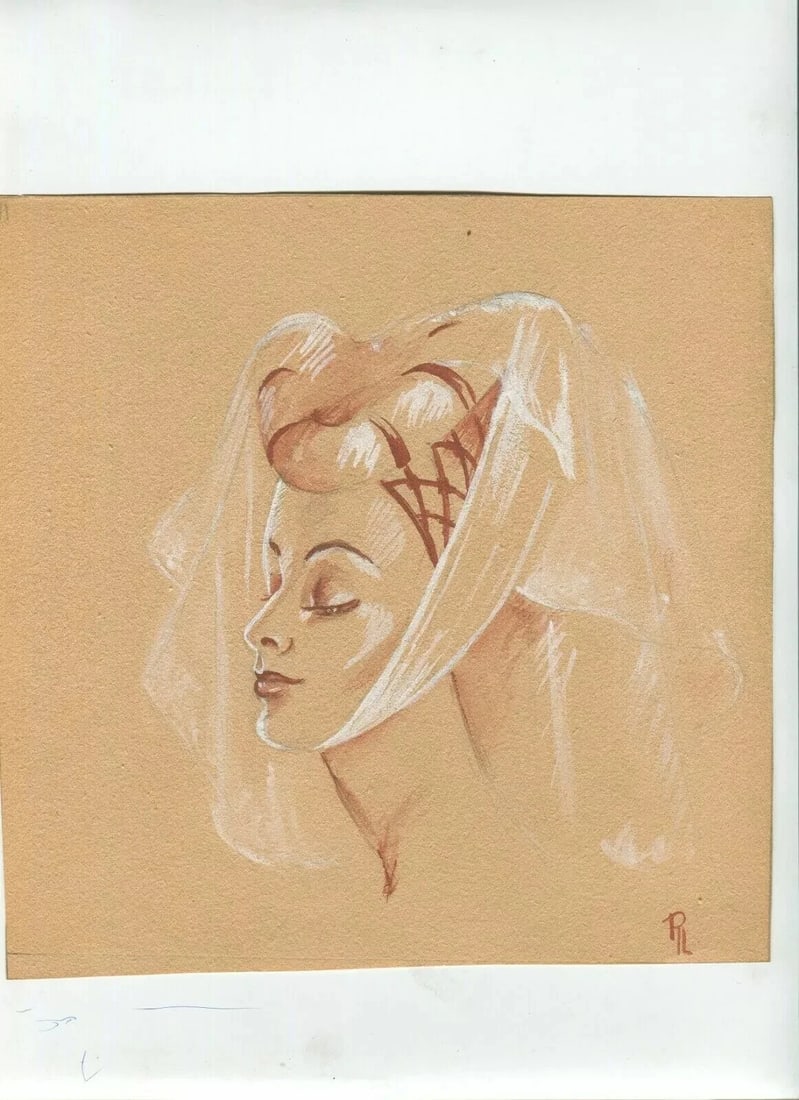 19th Century Red Chalk Drawing Woman Portrait Princess Figure Antique Signed - 7