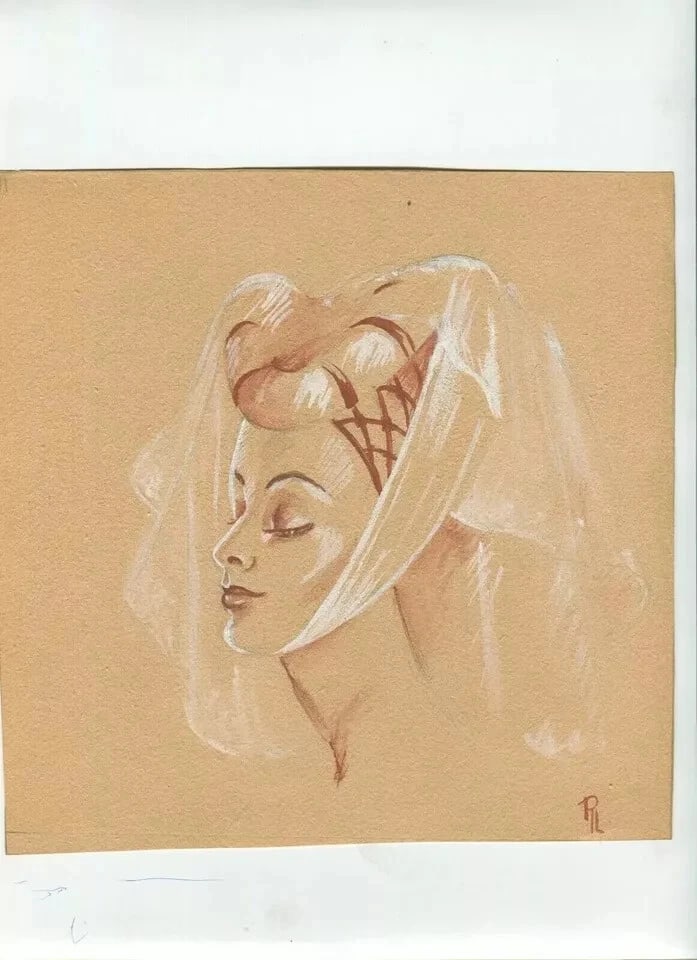 19th Century Red Chalk Drawing Woman Portrait Princess Figure Antique Signed - 8