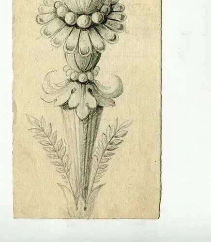 French Pencil Drawing Ornement, Decoration, Architecture Antique - 3