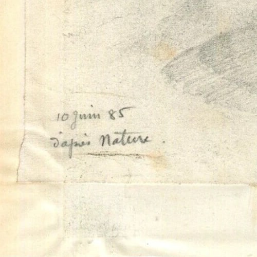 19th century of a House in 1885 Artwork - Antique Pencil Drawing Original - 5