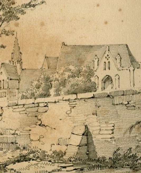 Armand Blandin 1804-1846 French Pencil Drawing Landscape Marmoutier Antique - 4