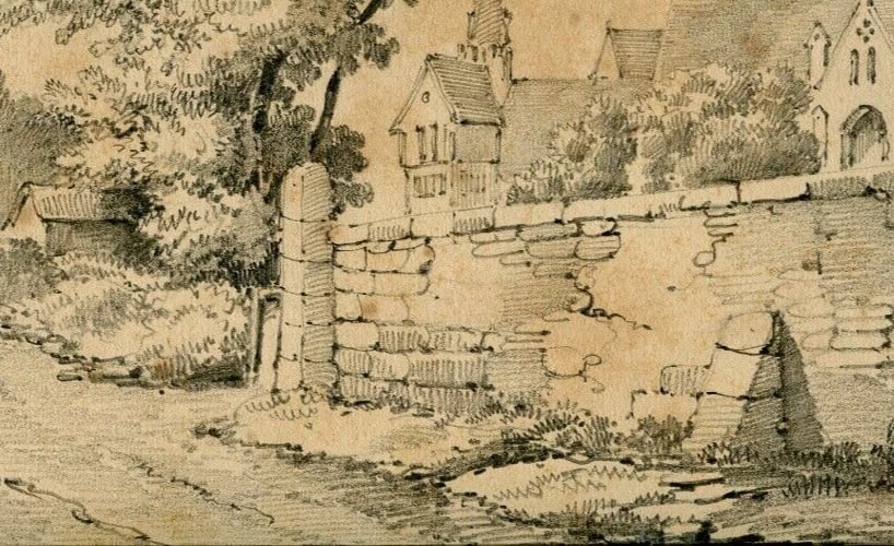 Armand Blandin 1804-1846 French Pencil Drawing Landscape Marmoutier Antique - 5