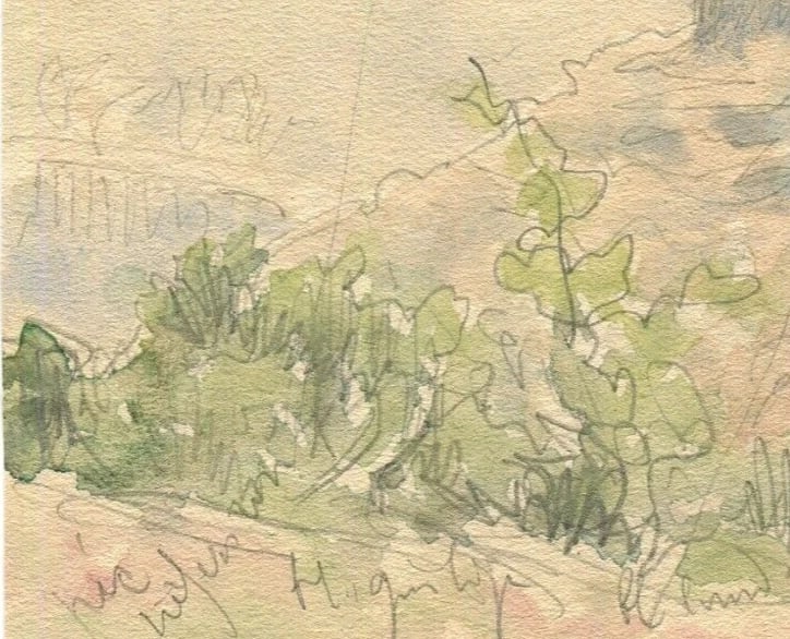1910 Dated French Pencil Drawing Mountain Landscape with Village circa Signed - 6