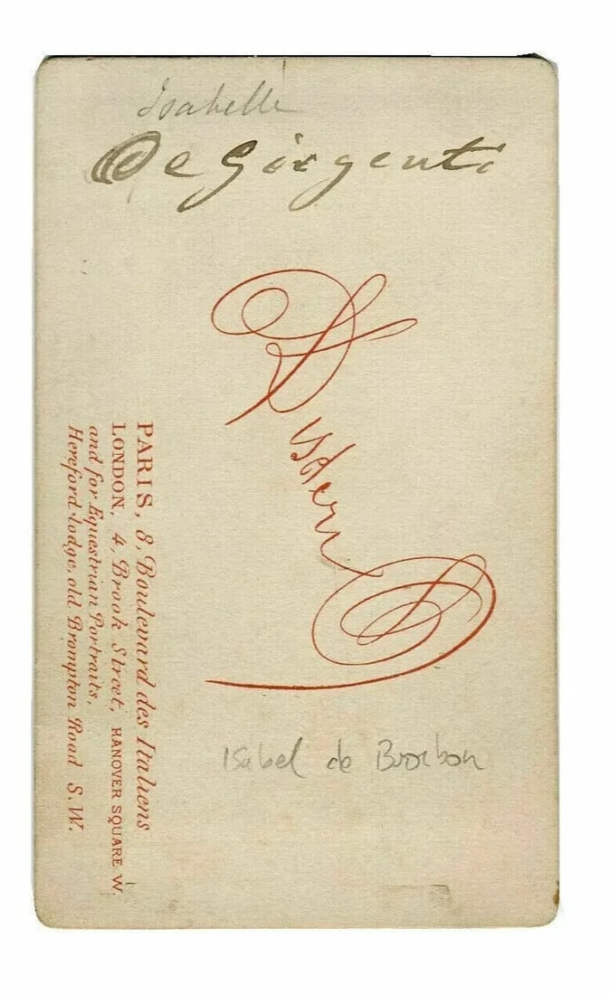 CDV Photo – Princess Isabelle de Bourbon – Disdéri, Paris Royal Portrait 1865 - 3