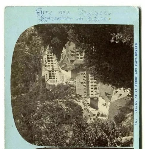 A.LAMY - Vallon de la Soude aux Eaux-Bonnes PYRENEES c. 1870 Vintage Stereoview - 3