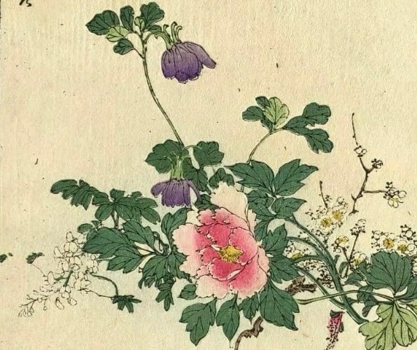 Flowers c 1890 Ukiyo-e Asian Art Print Antique Old Japanese WoodPrint Original - 3