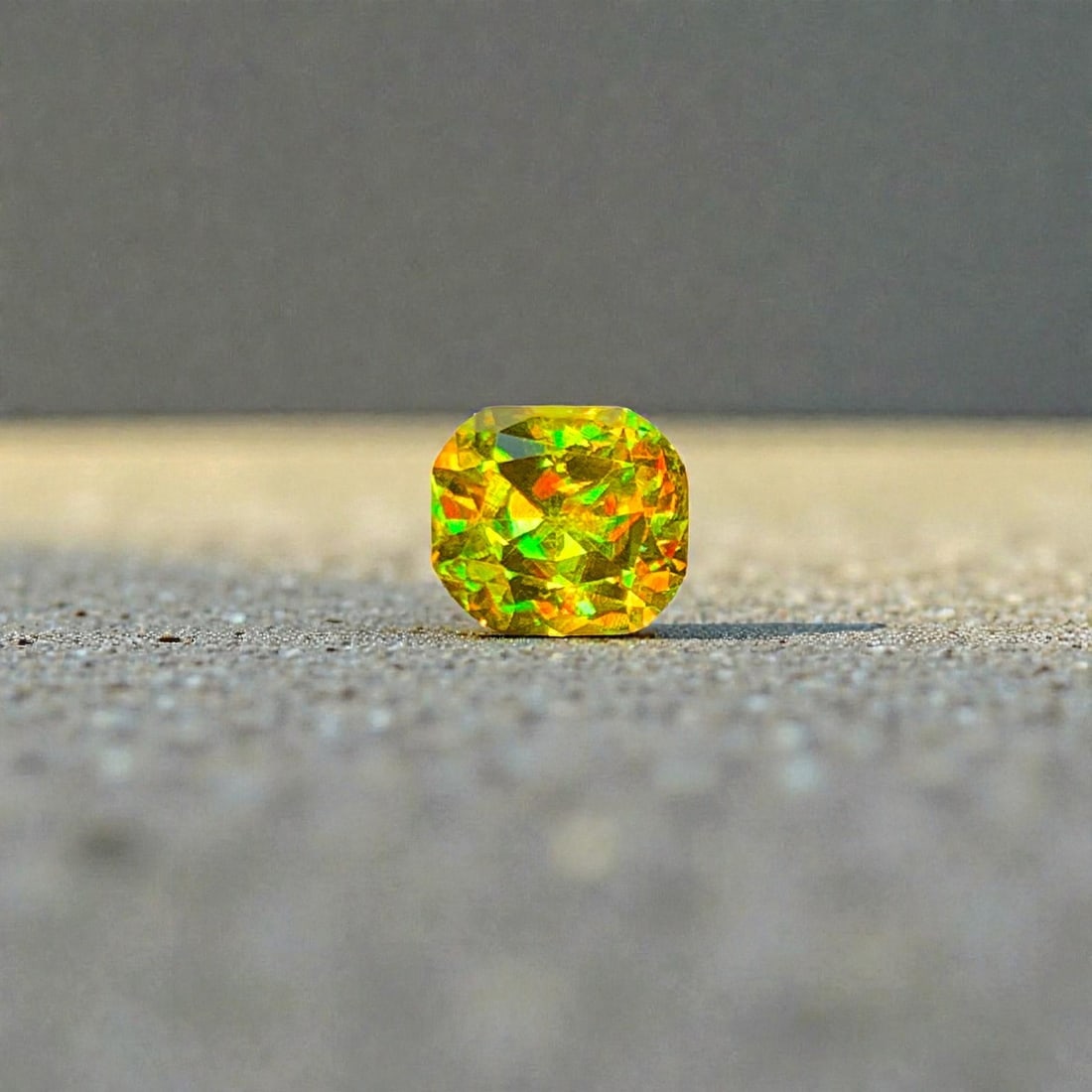 Full Fire Sphene Ring Stone, Yellowish Green Sphene Titanite Gemstone (1 of 6)