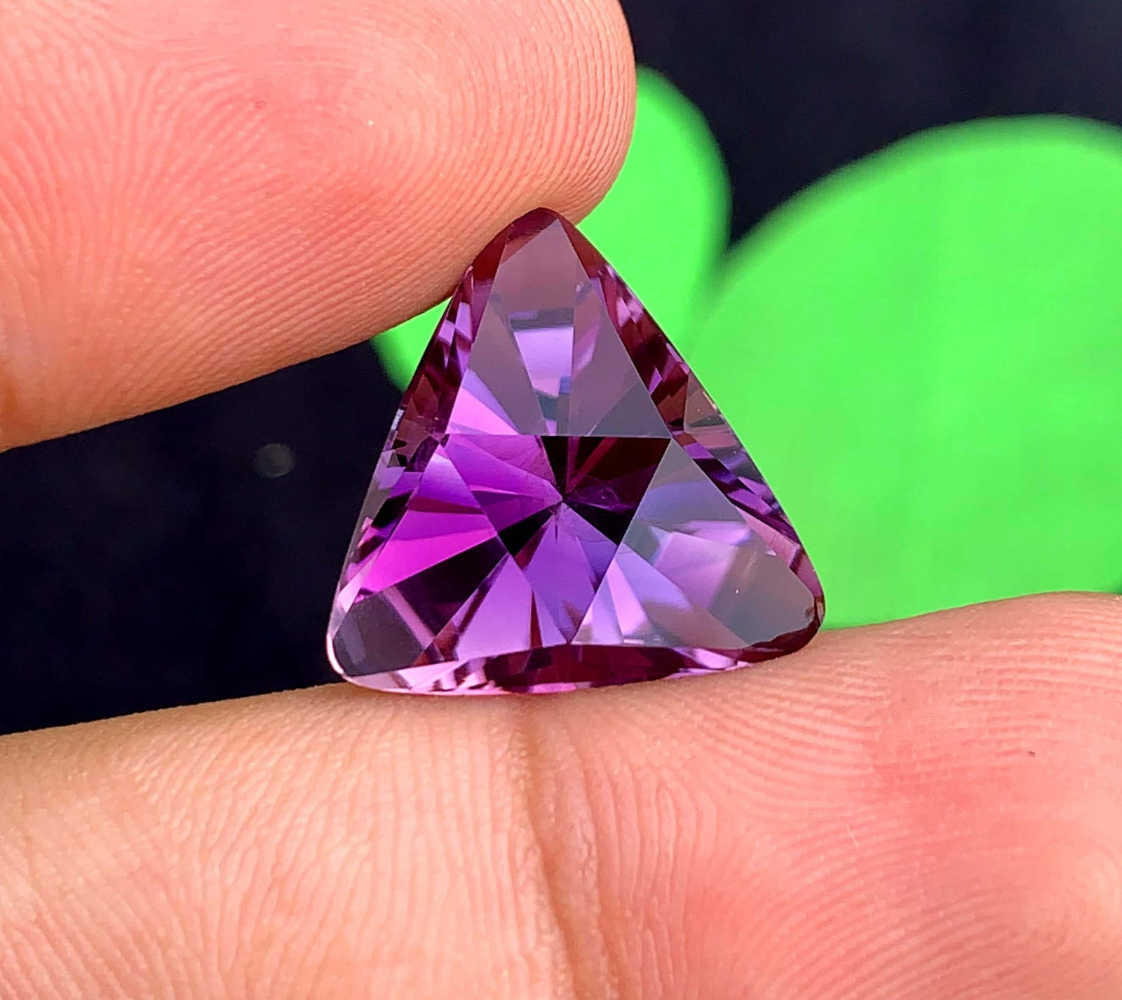 Natural Amethyst Gemstone: 15 Carat Trillion Cut, February Birthstone - 3