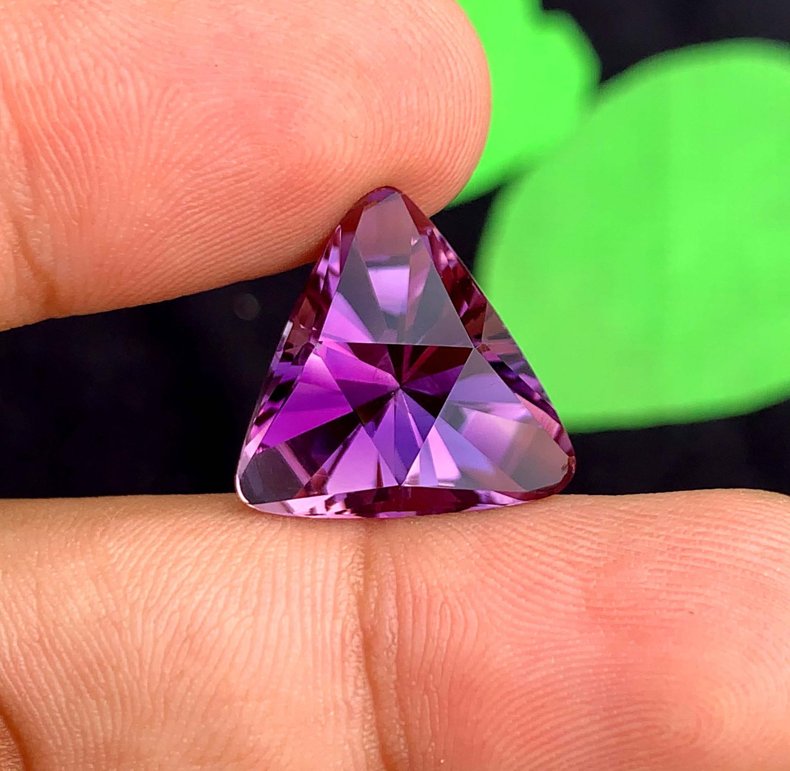 Natural Amethyst Gemstone: 15 Carat Trillion Cut, February Birthstone - 4